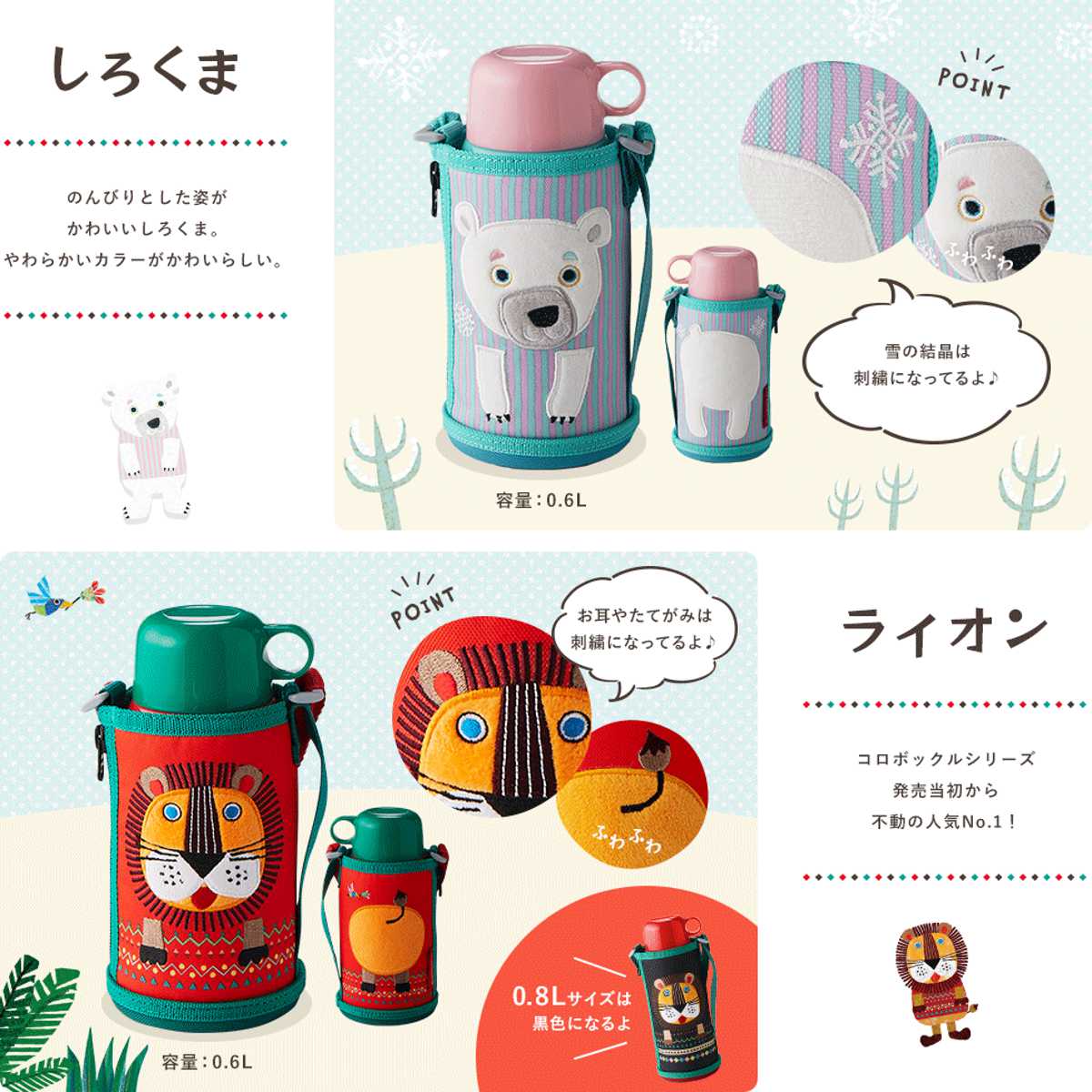 タイガー魔法瓶 タイガー 水筒 600ml 真空断熱ボトル コロボックル MBR
