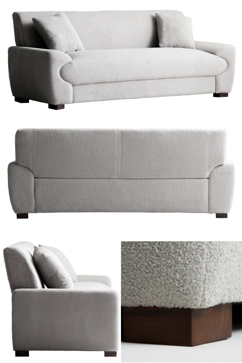 ソファ 幅198cm 3人掛け Meissa Signature Studio （ 開梱設置 リビングソファ sofa ブークレ コーデュロイ ウレタン ポケットコイル 座面 広い ）
