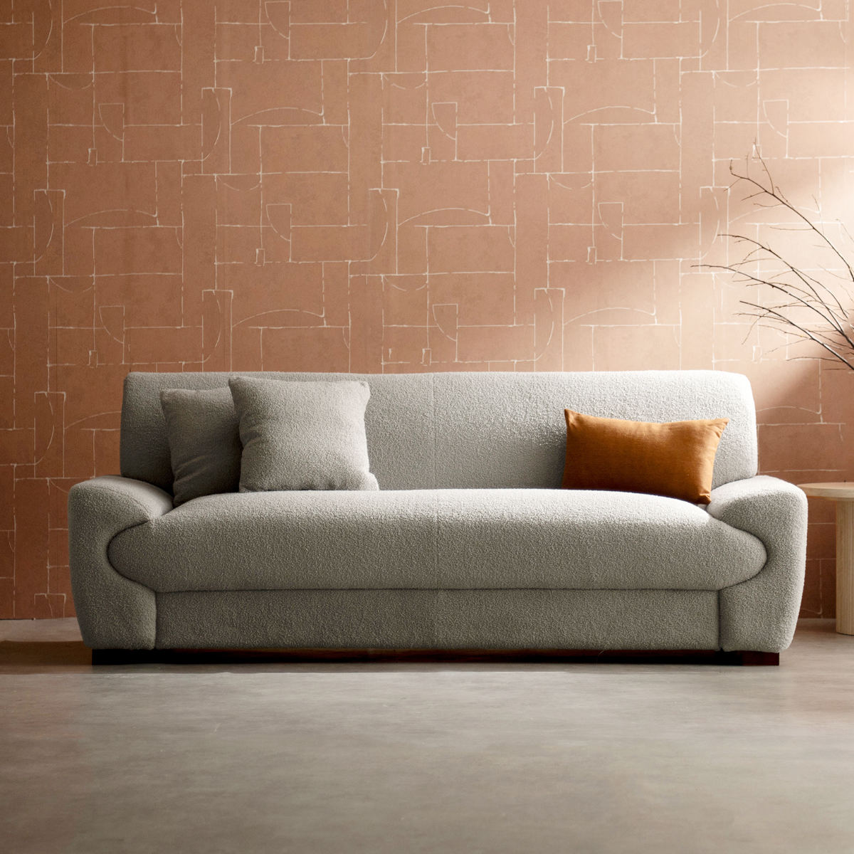 ソファ 幅198cm 3人掛け Meissa Signature Studio （ 開梱設置 リビングソファ sofa ブークレ コーデュロイ ウレタン ポケットコイル 座面 広い ）