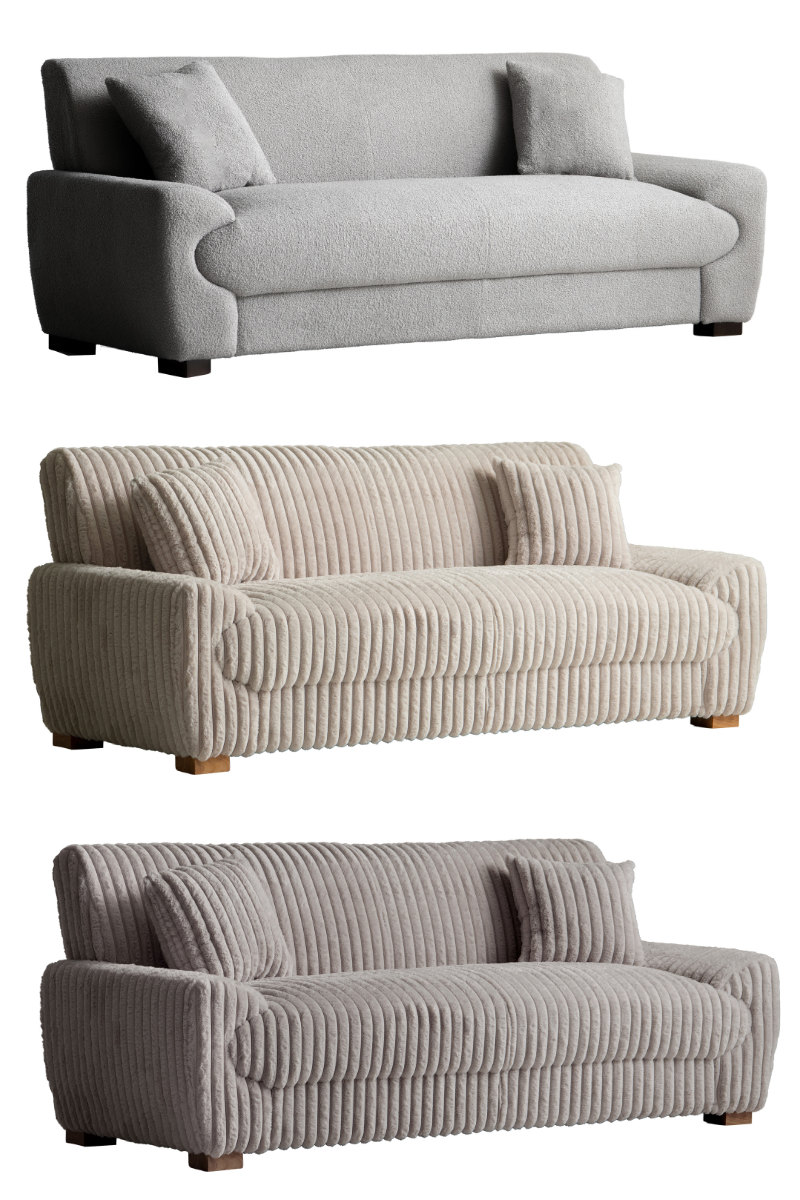 ソファ 幅198cm 3人掛け Meissa Signature Studio （ 開梱設置 リビングソファ sofa ブークレ コーデュロイ ウレタン ポケットコイル 座面 広い ）