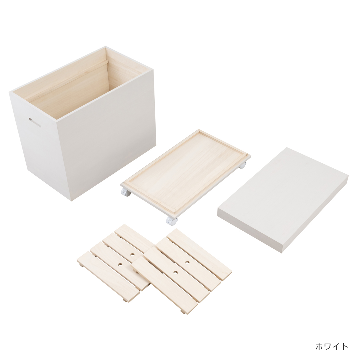桐収納 雛人形ケース 幅35.5cm 1段 高さ60.5cm キャスター付き すのこ付き （ 飾り台 人形ケース 桐製 桐箱 完成品 防虫 防湿 スノコ ）の画像