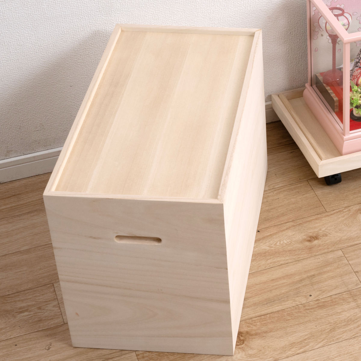 桐姫 総桐雛人形収納ケース1段 高さ49.5cm （ 飾り台 人形ケース 桐製