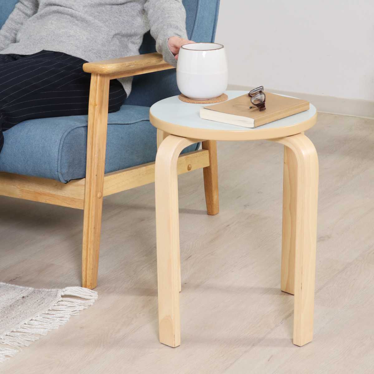 不二貿易（Fuji Boeki） 椅子 木製 スタッキング可能 スツール