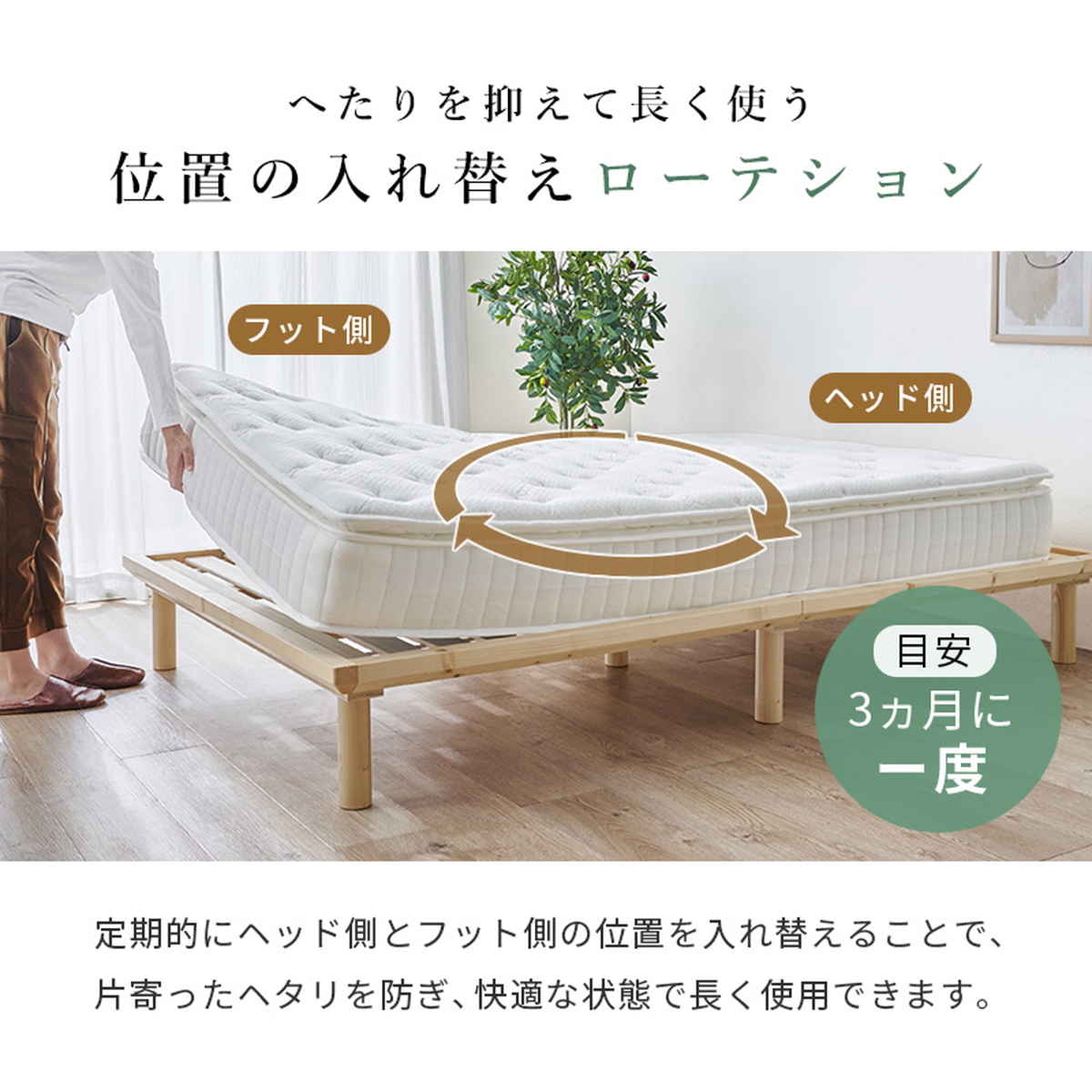 マットレス シングル ポケットコイル ピロートップ付き 竹のちから （ 寝具 マット 圧縮ロール 搬入簡単 吸湿 速乾 ） | HAGiHARA | 20