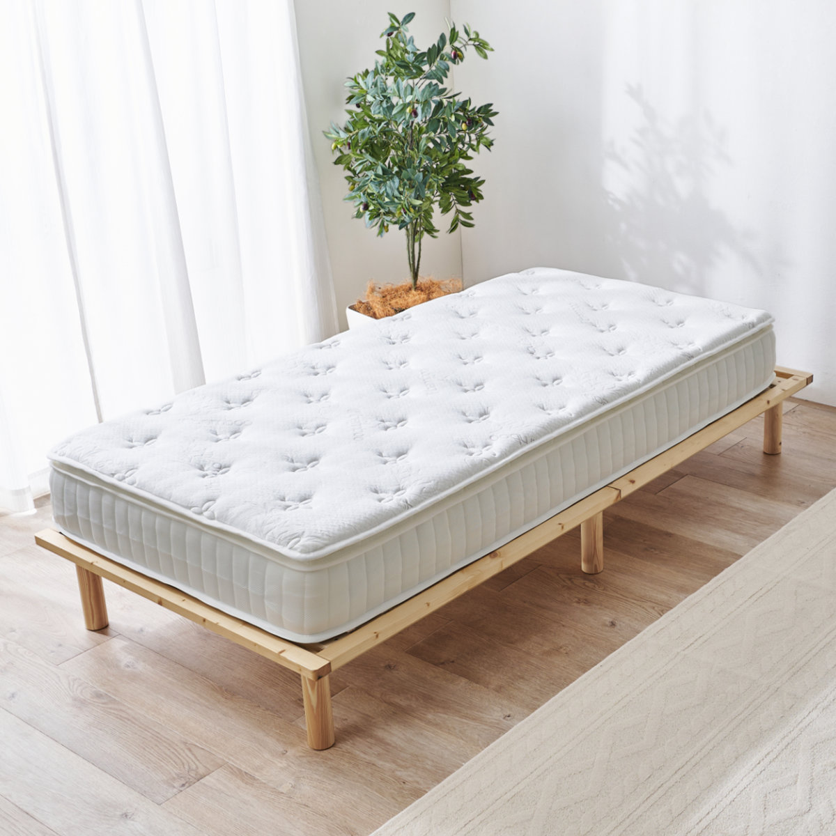 マットレス シングル ポケットコイル ピロートップ付き 竹のちから （ 寝具 マット 圧縮ロール 搬入簡単 吸湿 速乾 ） | HAGiHARA | 21