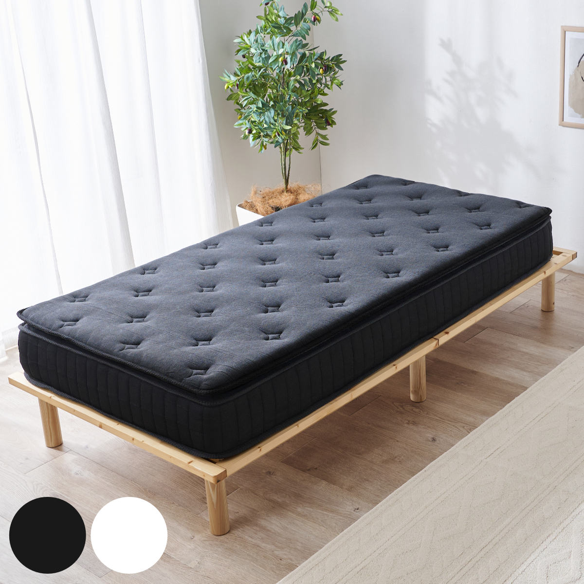 マットレス シングル ポケットコイル ピロートップ付き 竹のちから （ 寝具 マット 圧縮ロール 搬入簡単 吸湿 速乾 ） | HAGiHARA