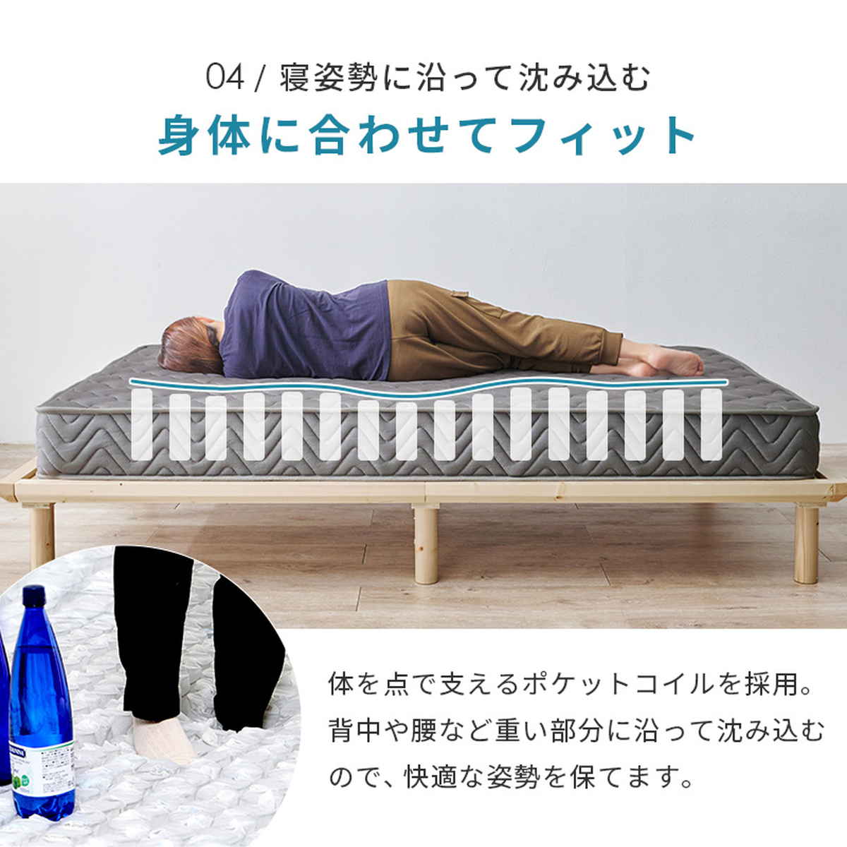 ダブルベッド マットレスのみ マットレス ダブル ポケットコイル 両面仕様 3Dメッシュ （ 寝具