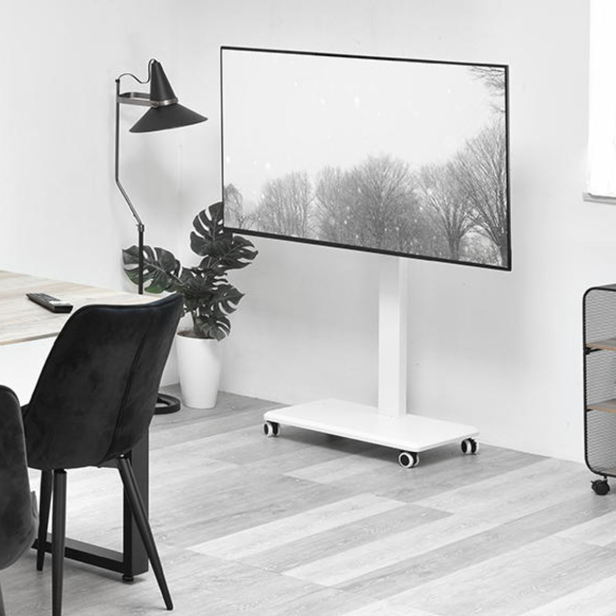 テレビスタンド 65型対応 高さ調節 キャスター付き 90度回転 昇降