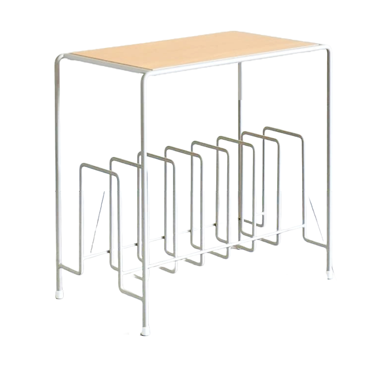 サイドテーブル 高さ45cm マガジンラック付き 木製 日本製 （ ミニ