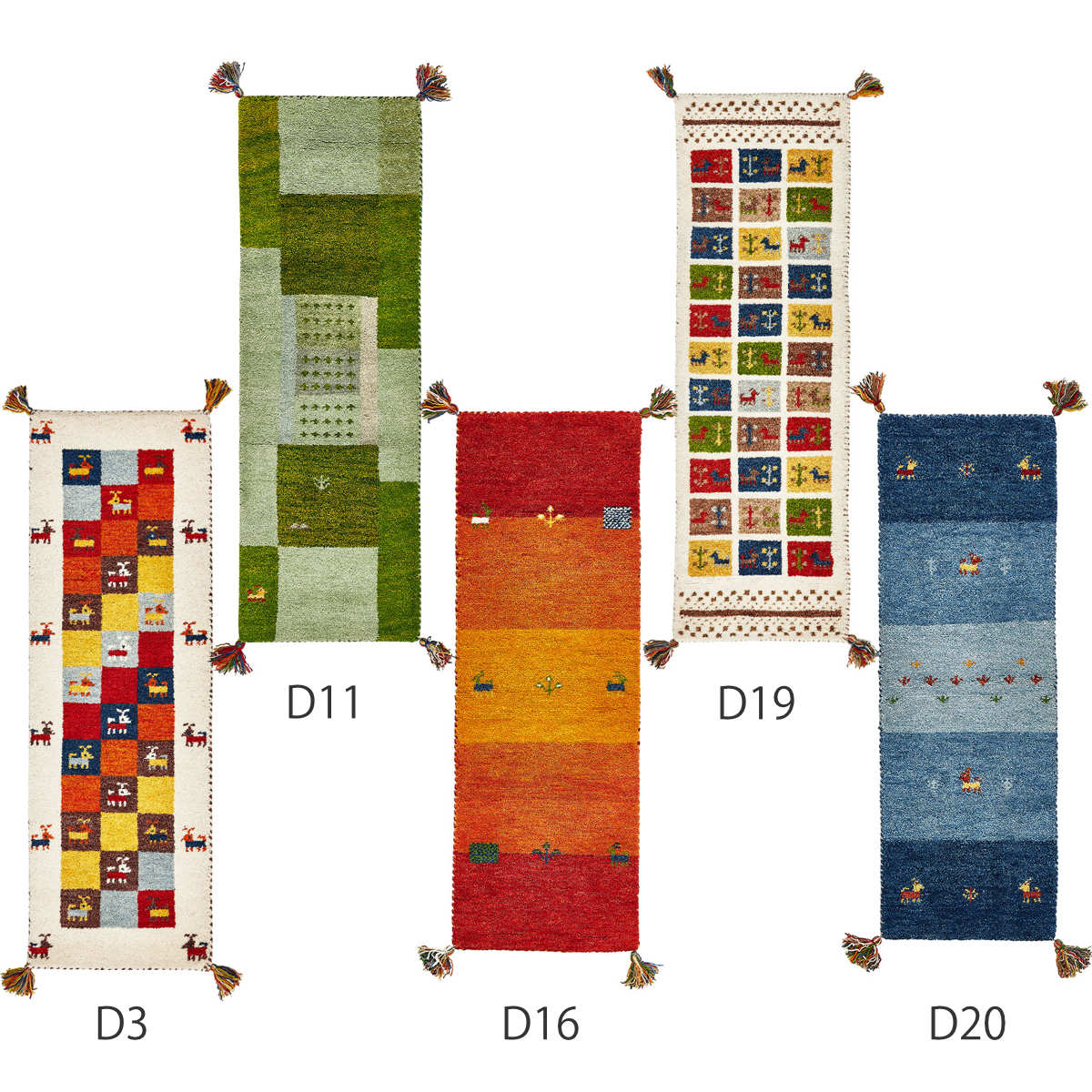 キッチンマット GABBEH ギャッベ ラグ 40×120cm （ キッチン マット 床暖房対応 ギャベ ウール100％ 羊毛 40cm 120cm ）_6