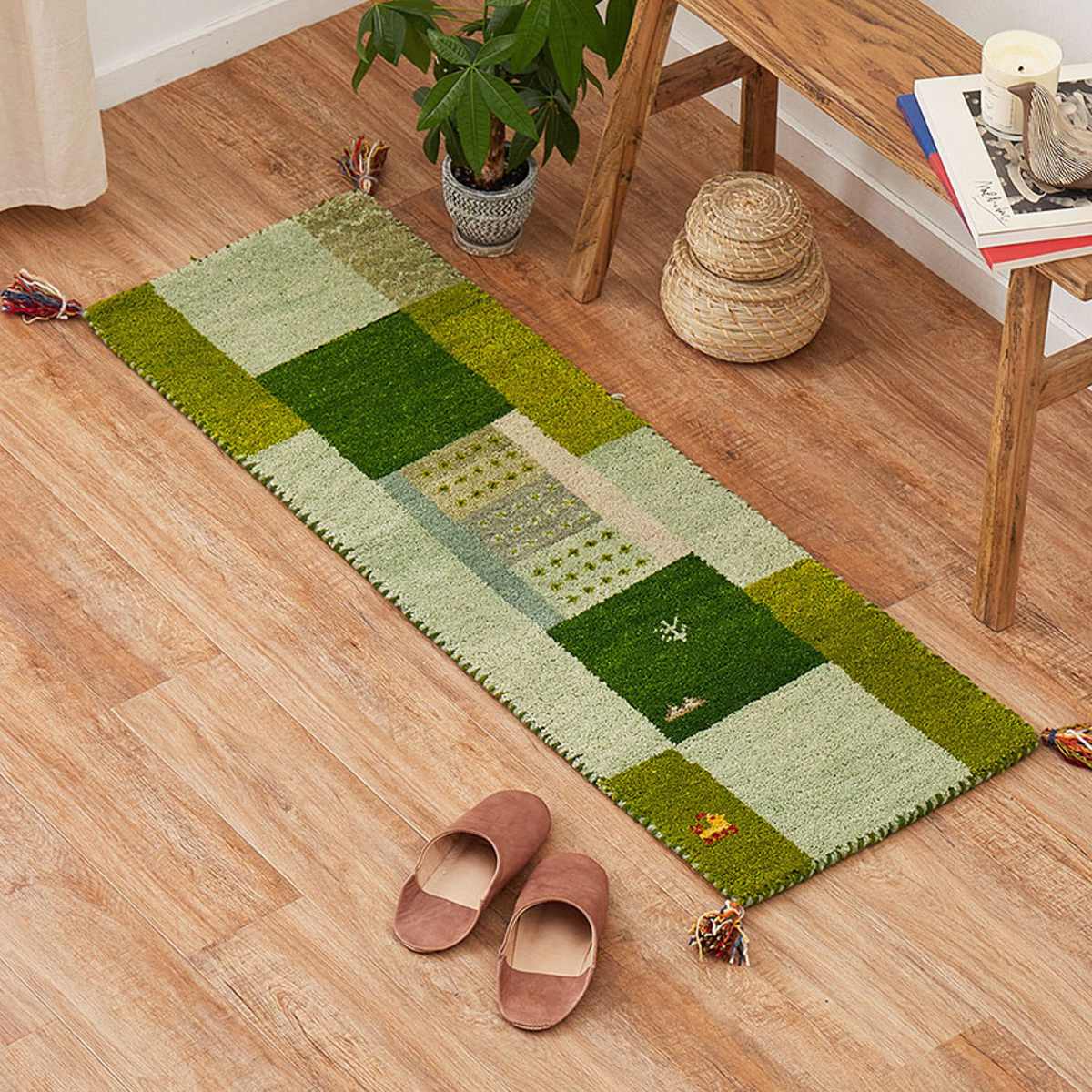 キッチンマット GABBEH ギャッベ ラグ 40×120cm （ キッチン マット 床暖房対応 ギャベ ウール100％ 羊毛 40cm 120cm ）_7