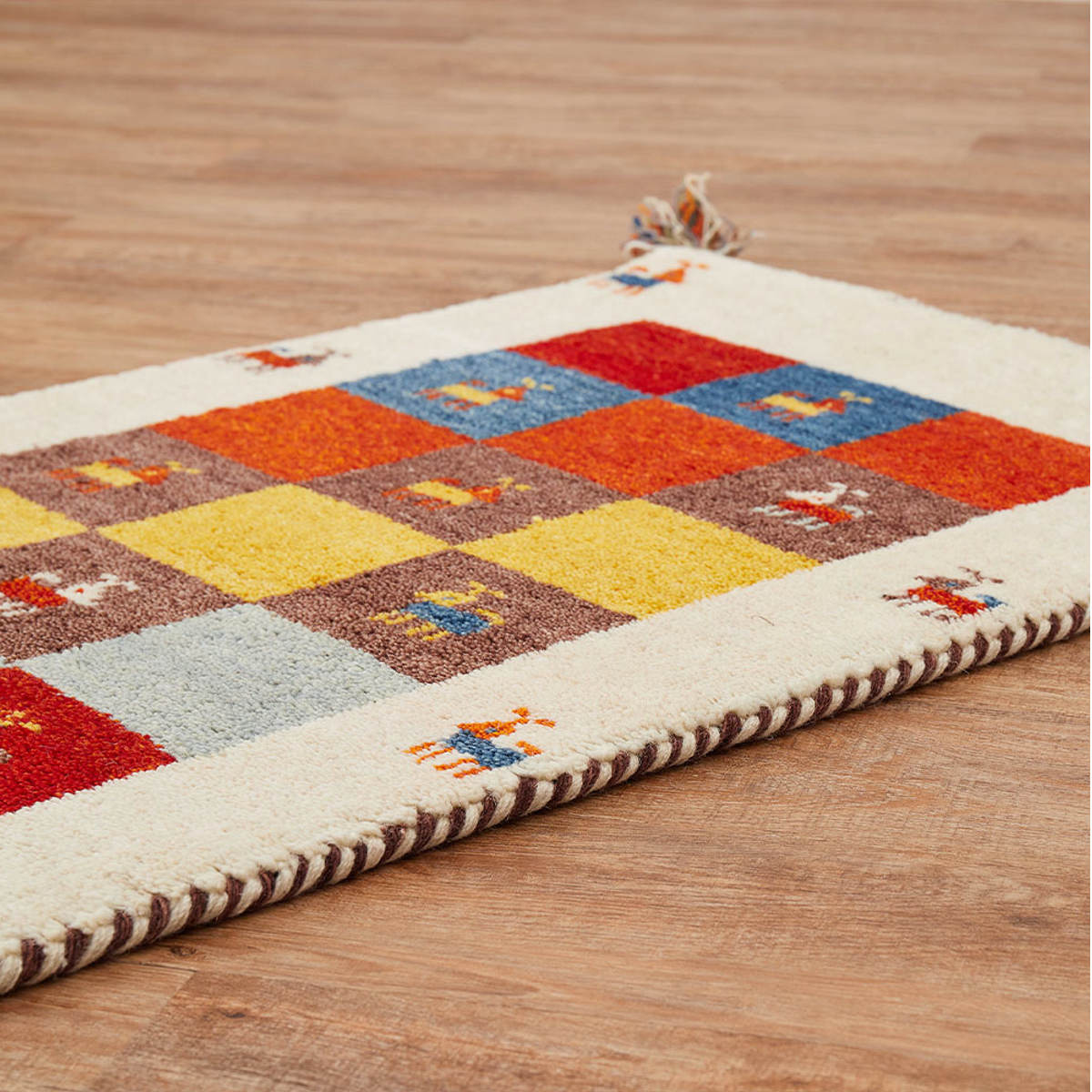キッチンマット GABBEH ギャッベ ラグ 40×120cm （ キッチン マット 床暖房対応 ギャベ ウール100％ 羊毛 40cm 120cm ）_10