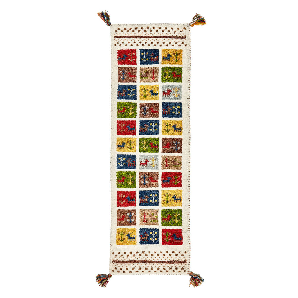 キッチンマット GABBEH ギャッベ ラグ 40×120cm （ キッチン マット 床暖房対応 ギャベ ウール100％ 羊毛 40cm 120cm ）_4