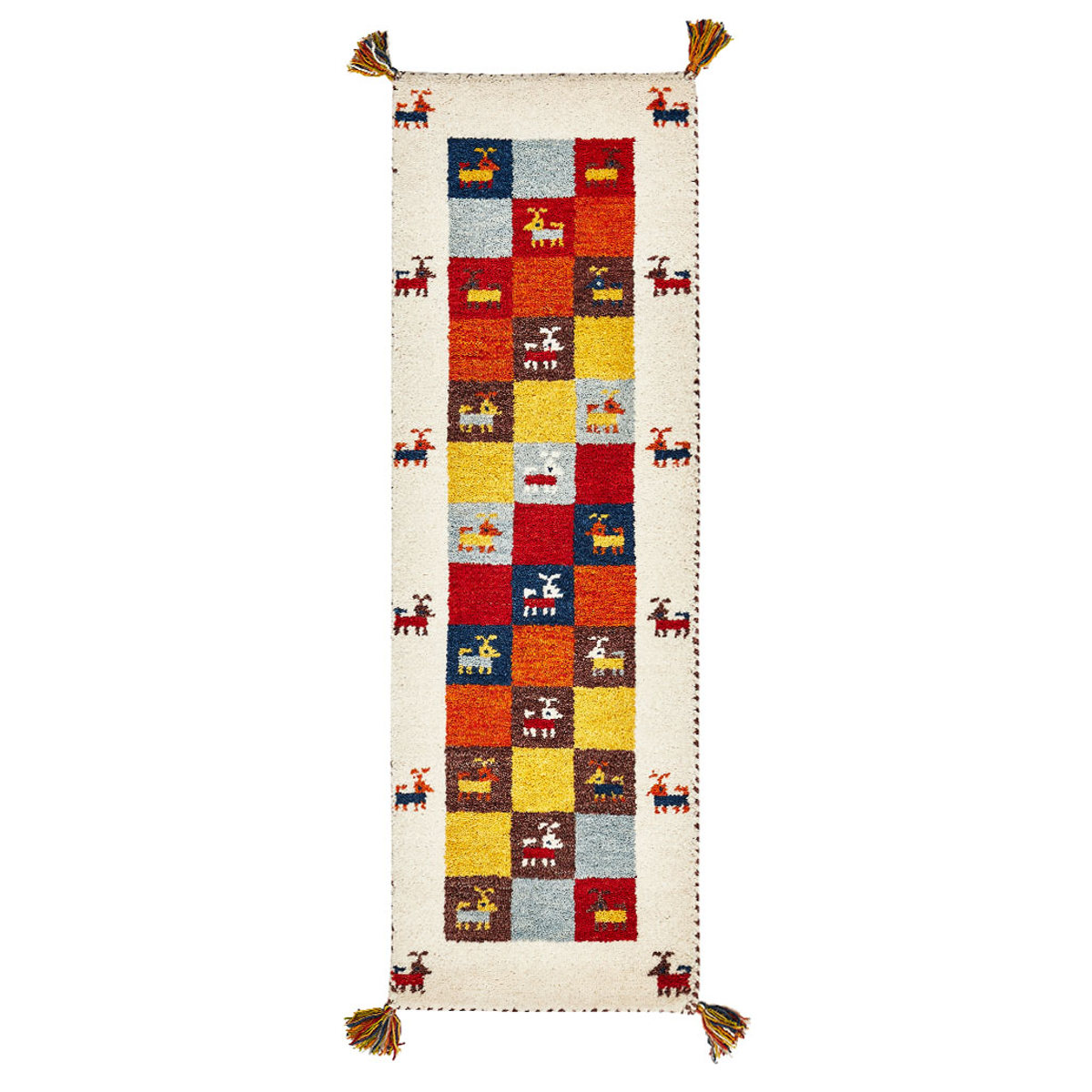 キッチンマット GABBEH ギャッベ ラグ 40×120cm （ キッチン マット 床暖房対応 ギャベ ウール100％ 羊毛 40cm 120cm ）_1