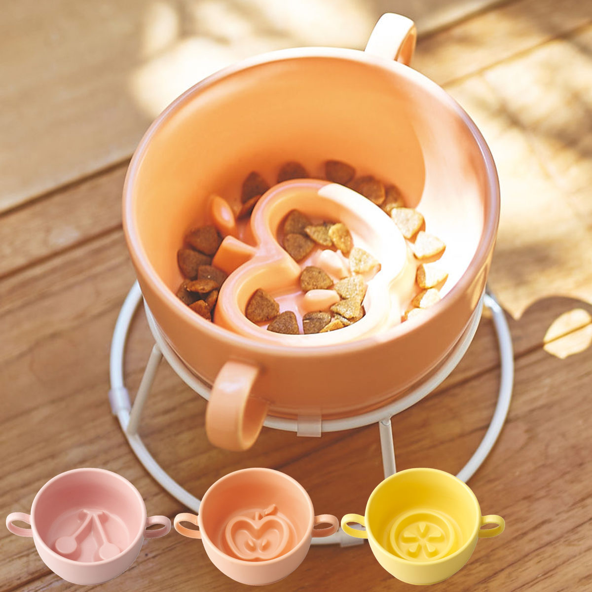 ペット フードボール S 磁器 早食い防止 （ 食器 エサ皿 餌皿 早食い防止ボウル フードボウル ）