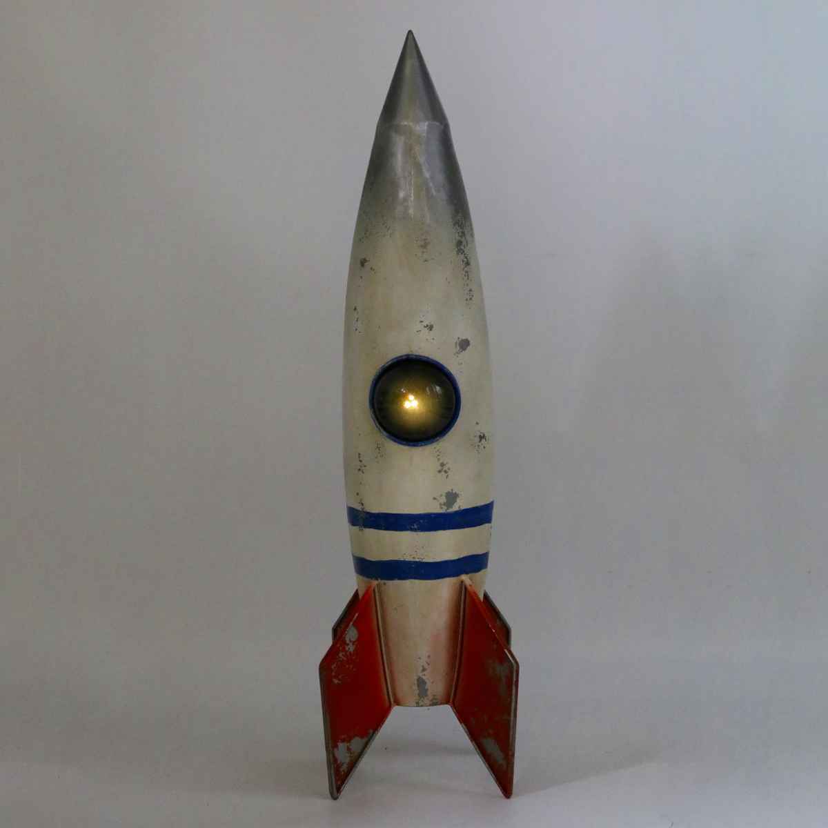 オーナメント ロケット （ 置物 オブジェ ガーデンオーナメント 光る 自動点灯 ）