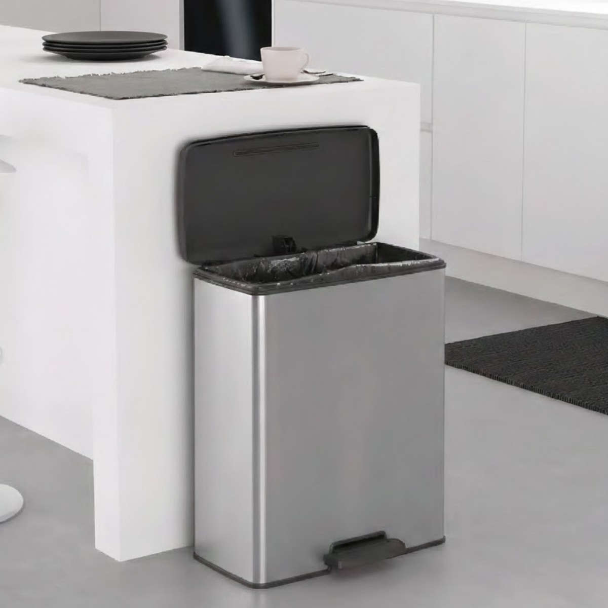 ゴミ箱 65L ステンレス Deco ペダルビン ペダル式 （ ごみ箱 65リットル デコ ペダル ふた付き 軽量 大容量 ）