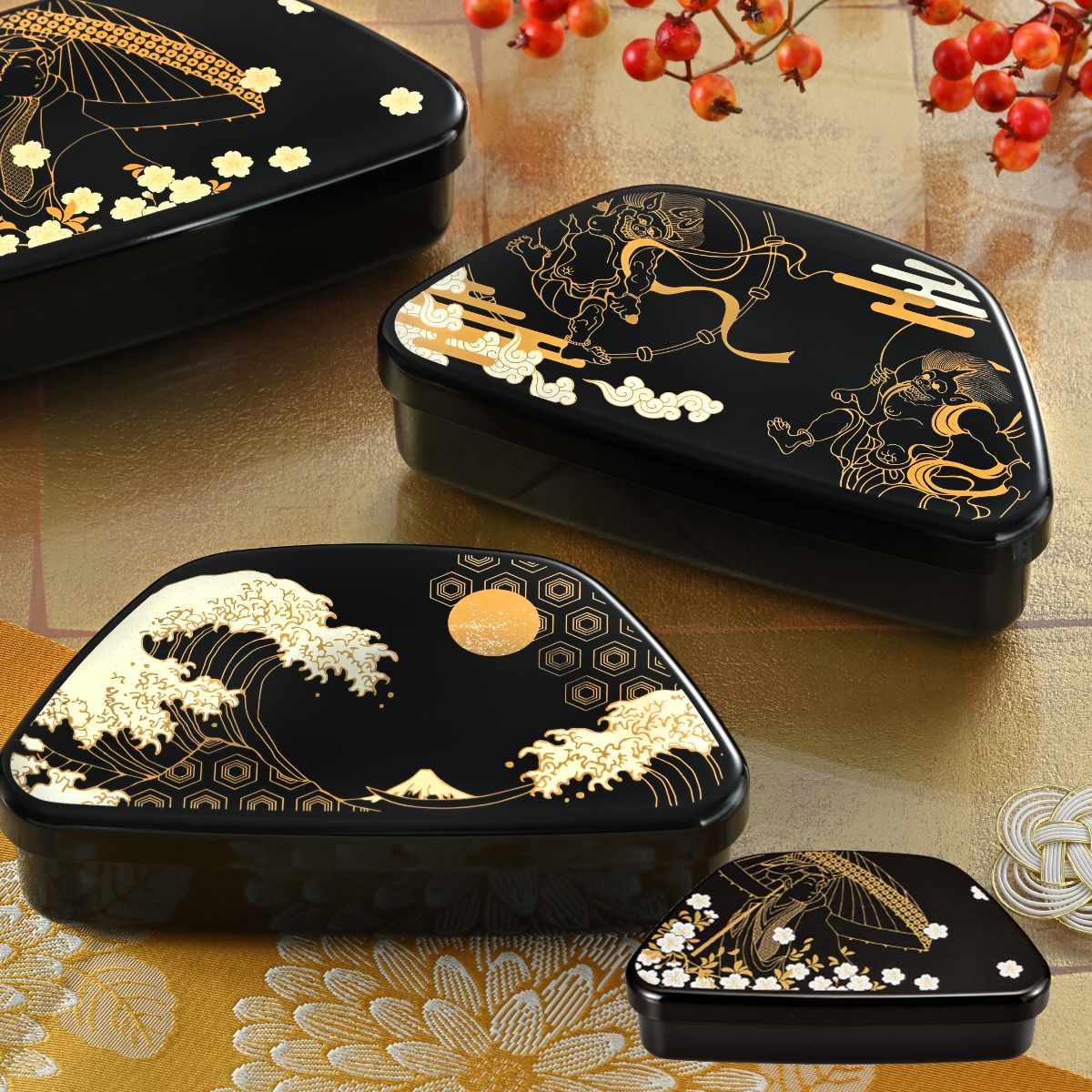 HAKOYA 弁当箱 460ml 富士おにぎり弁当 蒔絵 （ お弁当箱 ランチ