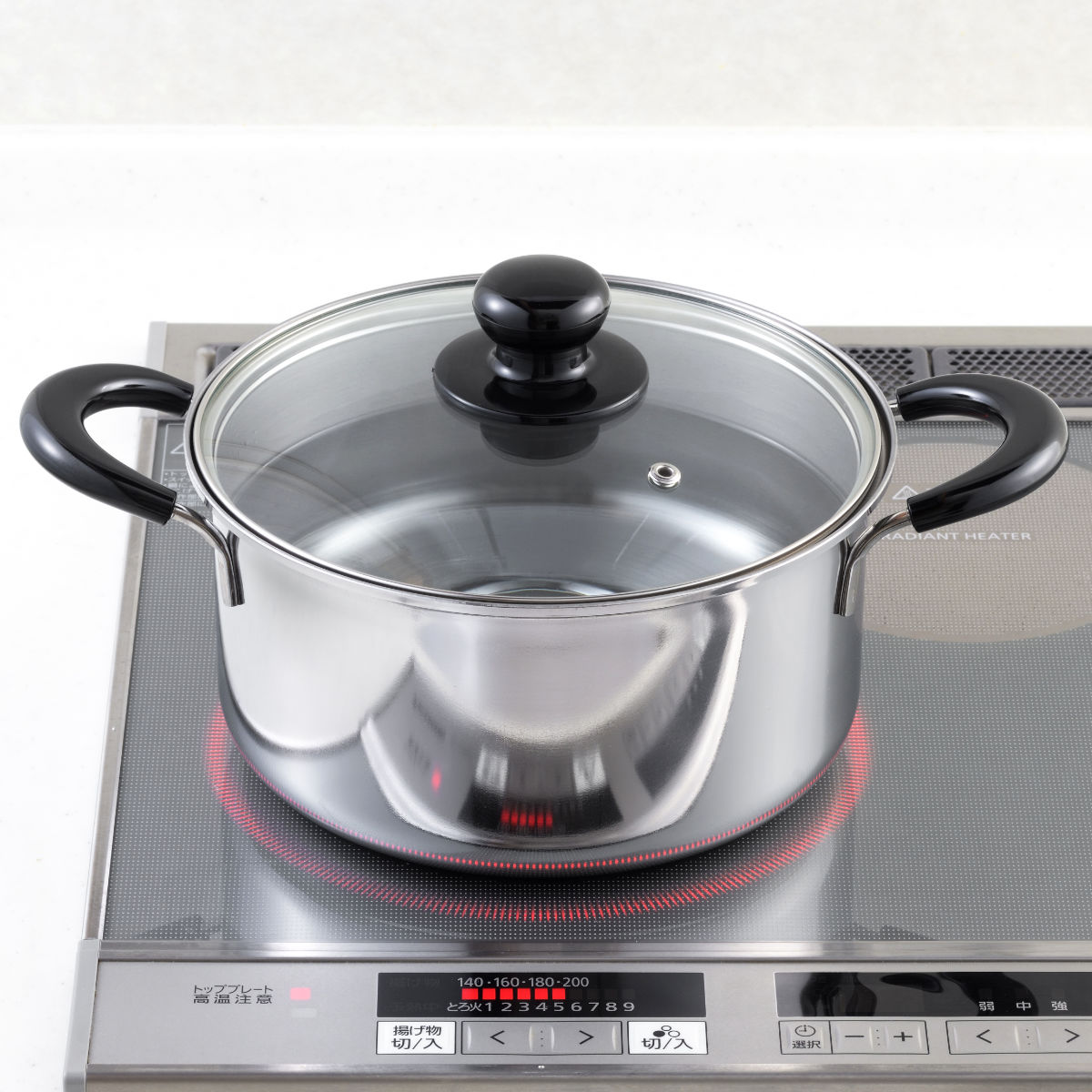 ヨシカワ 両手鍋 22cm IH対応 クックルックネオ ステンレス製 日本製