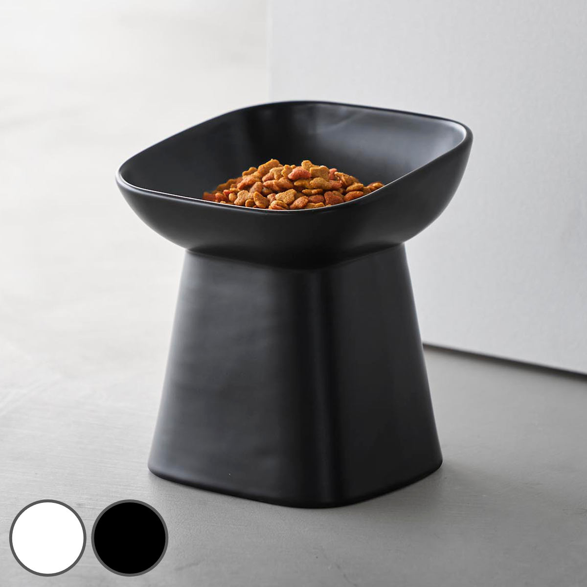 山崎実業 nooks 食べやすい高さ陶器ペットフードボウル ヌークス 斜め H17 （ 4903208105613 ヌークスシリーズ ペット用品 陶器 ペットフードボウル ）