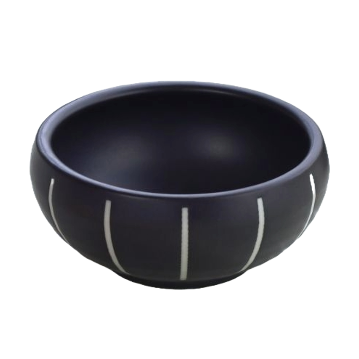 新品　清水焼　黒と白の陶器製鉢 鉢 モノクロストライプ 小鉢 9.5cm （ 陶磁器 美濃焼 食洗機対応 電子