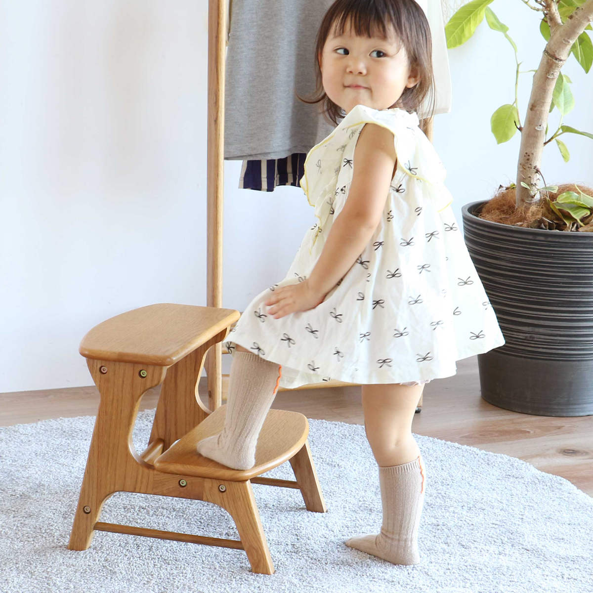 踏み台 木製 天然木 Herit. キッズステップ （ ステップ 2段 昇降 子供