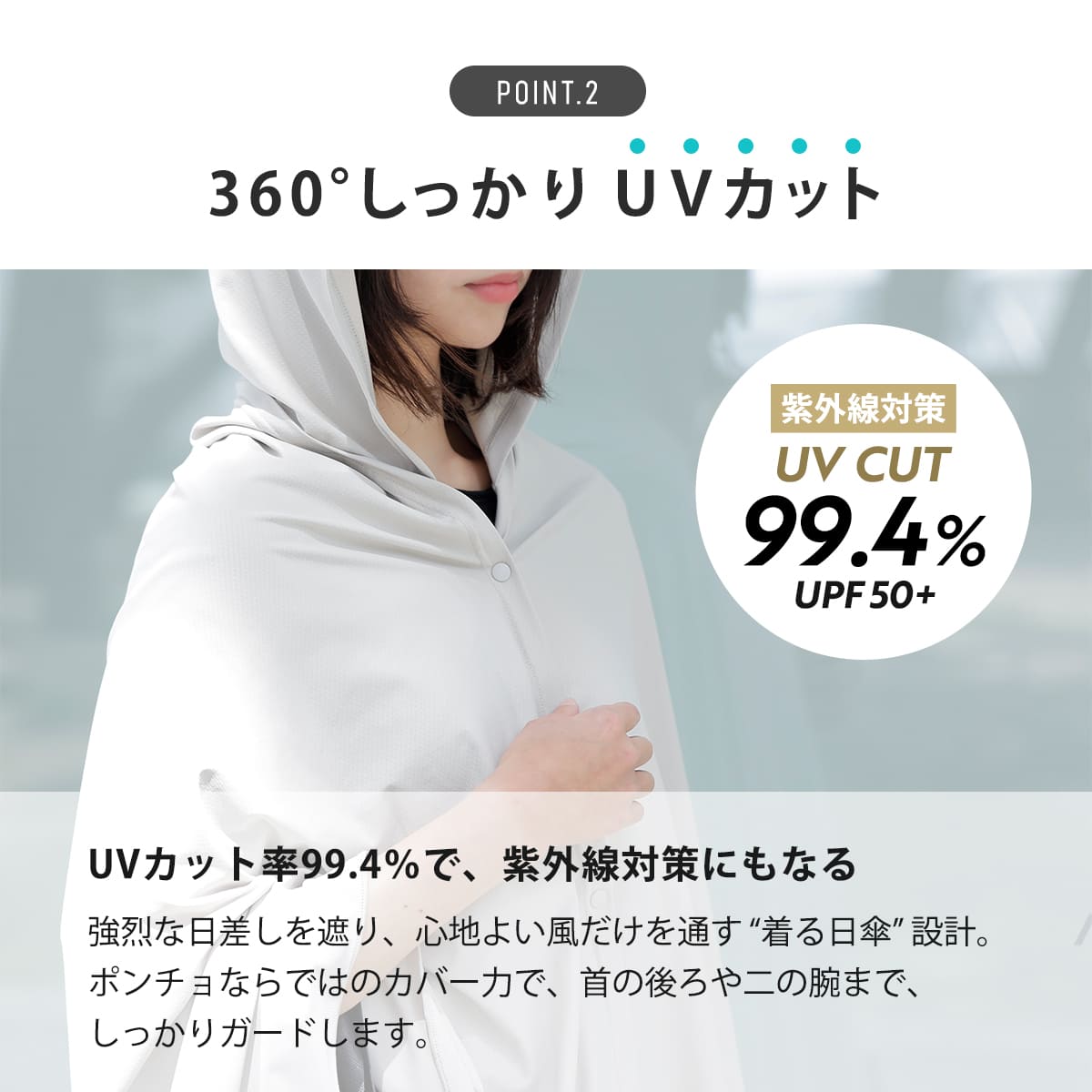 特典付き 冷感ポンチョ -15度 ULTRA COOL UV PONCHO SOLLESS UVカット