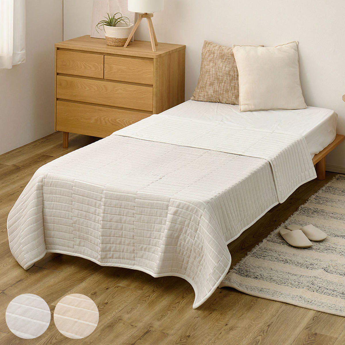 インド綿ガーゼケット ライン シングル ( ガーゼケット 綿100% リバーシブル 寝具 )