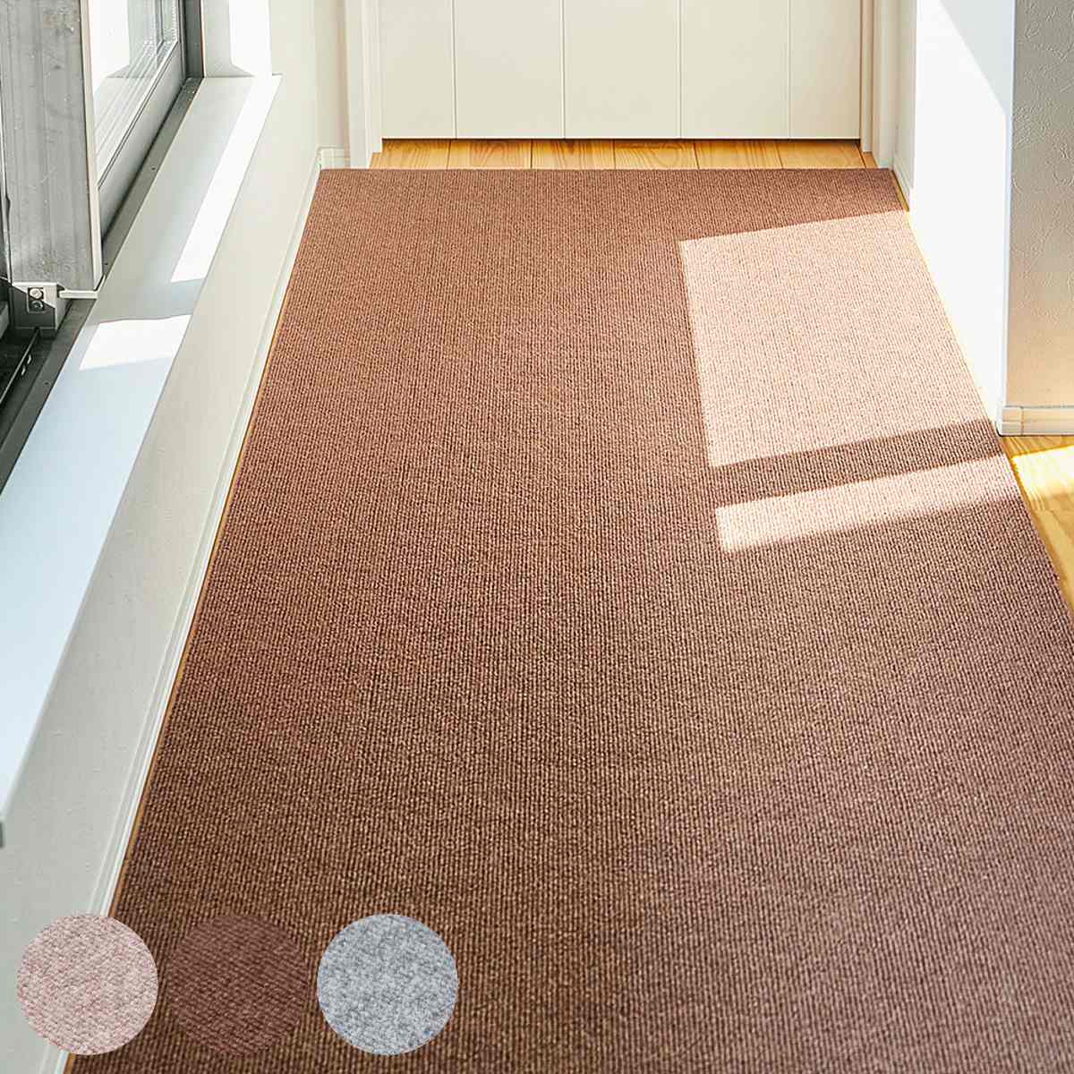 廊下カーペット ロングマット 滑りにくい フリーカット 90x800cm （ カーペット マット ラグ 滑り止め ラグマット 絨毯 廊下 廊下マット ）