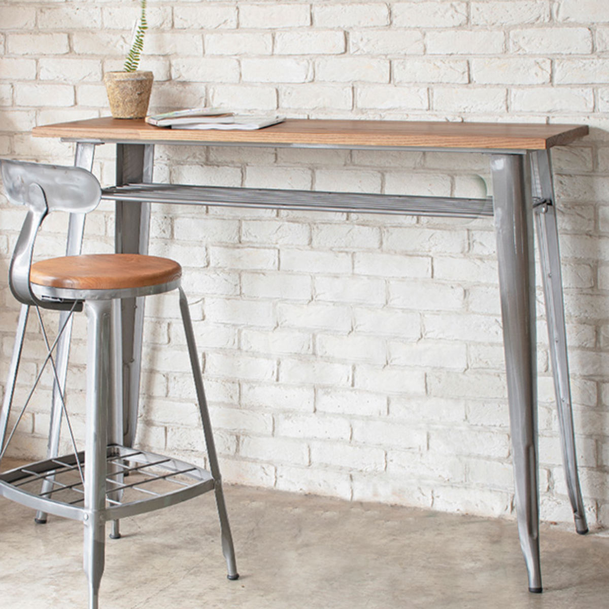 �J�E���^�[�e�[�u�� ��125cm �X�`�[���r MOSH 1281 �i �e�[�u�� �n�C�e�[�u�� ���s45cm ���[ �I�t�� �� �f�X�N �p�\�R���f�X�N �_�C�j���O�e�[�u�� �j