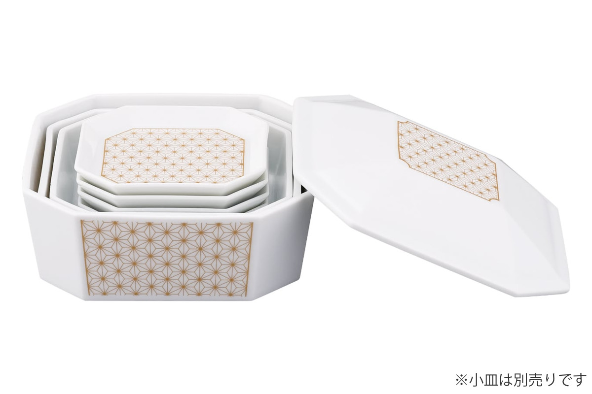3段重箱 隅切 陶磁器 （ 食洗機対応 電子レンジ対応 磁器 日本製 お重 3段 陶器 ）_8
