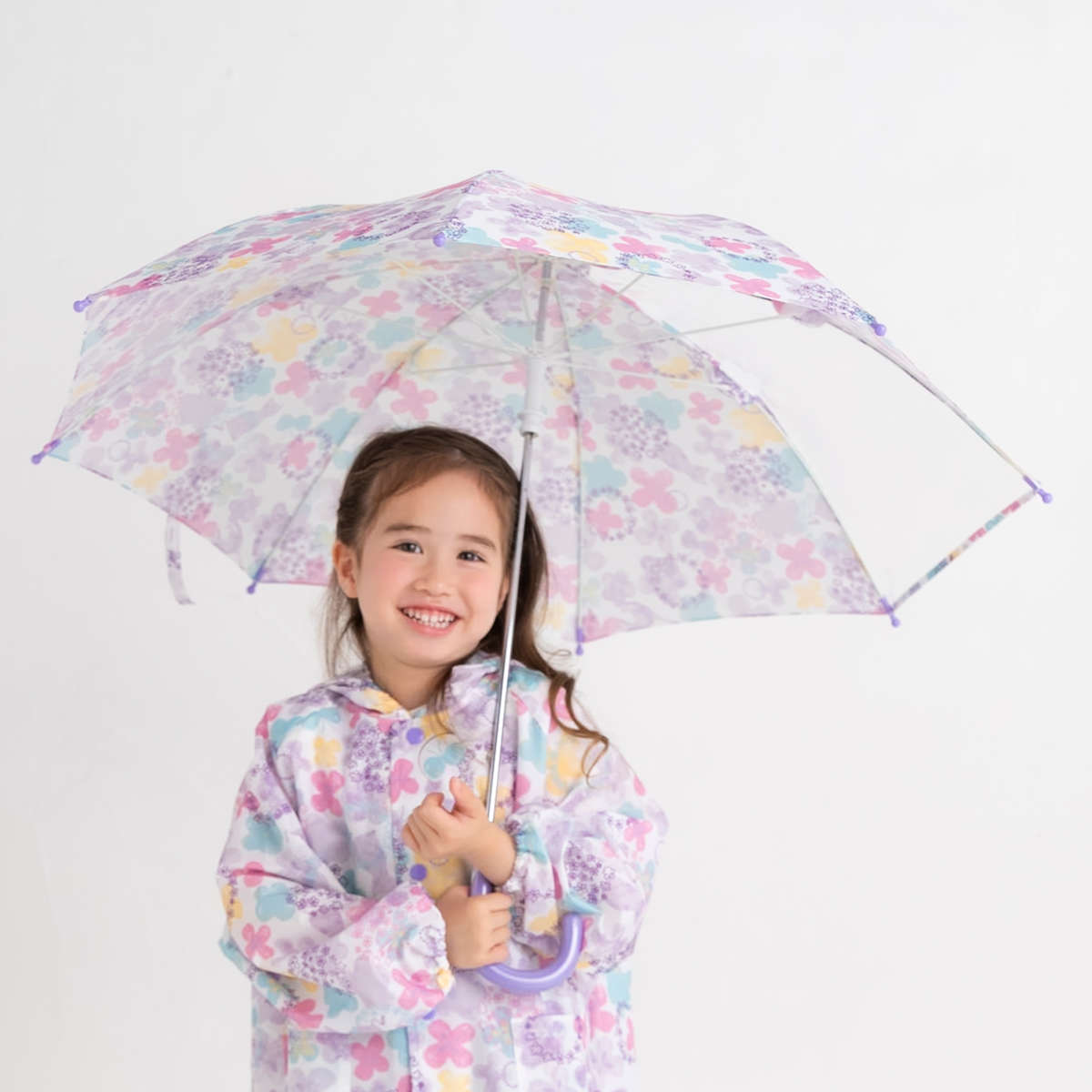 傘 子供用 ウォーターカラー 50cm （ かさ 軽量 丈夫 手開き 折れにくい 子ども 小学生 キッズ ジュニア 幼児 雨傘 雨具 カサ 女の子 かわいい ）