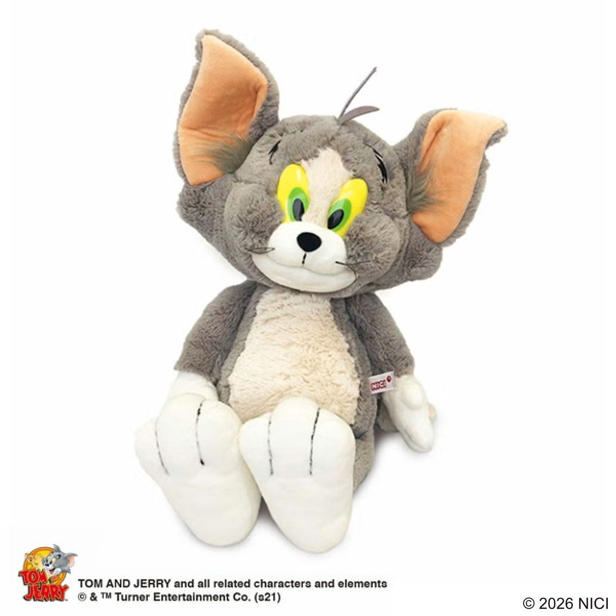 NICI トムとジェリー トム クラシック 50cm ぬいぐるみ （ ニキ ヌイグルミ ふわふわ アニマル グッズ かわいい キャラクター トムジェリ お座りタイプ ）