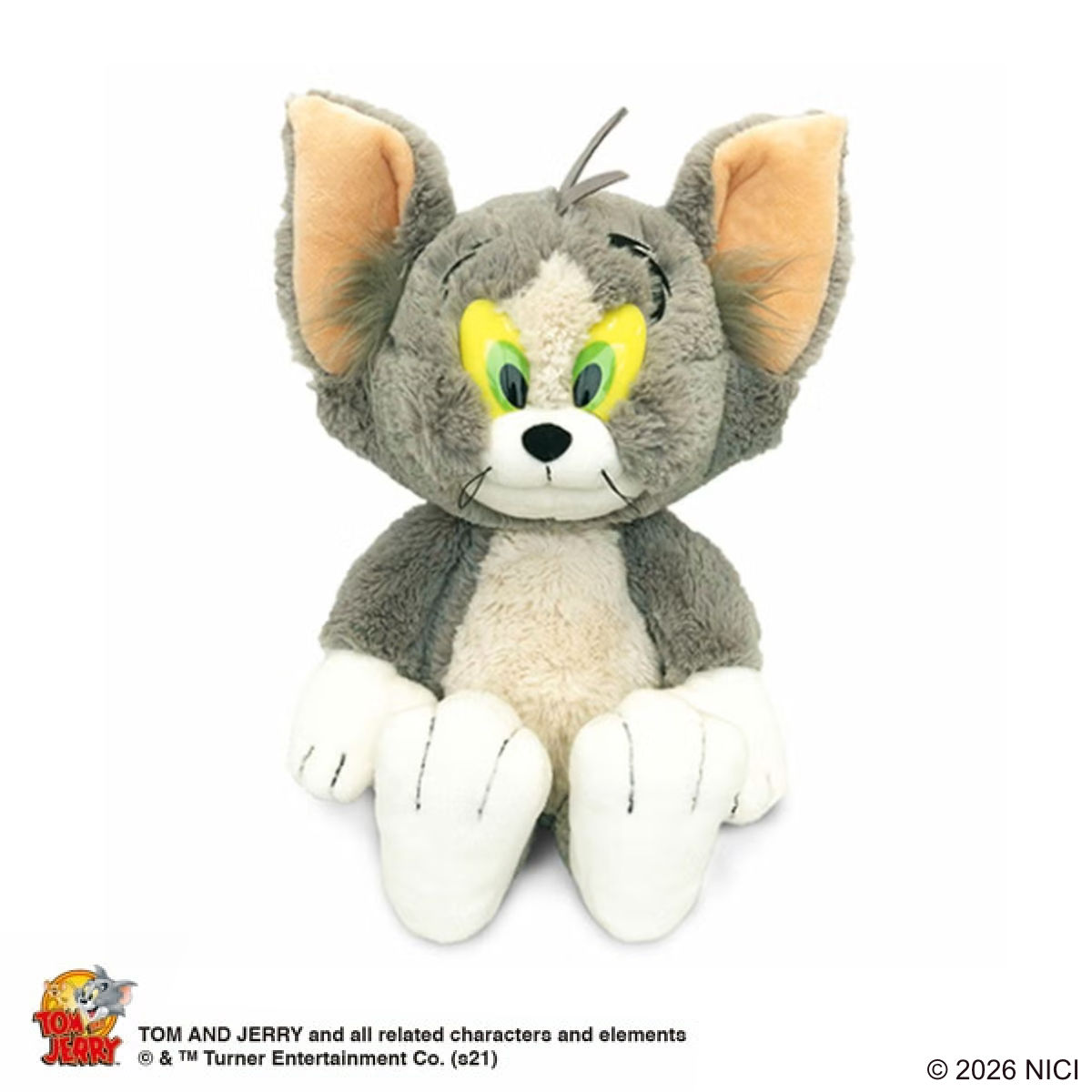 NICI トムとジェリー トム クラシック 35cm ぬいぐるみ （ ニキ ヌイグルミ ふわふわ アニマル グッズ かわいい キャラクター トムジェリ お座りタイプ ）