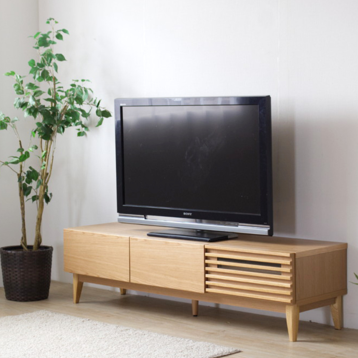 テレビ台 ローボード 幅149.2cm ルーバー おしゃれ お掃除ロボット対応