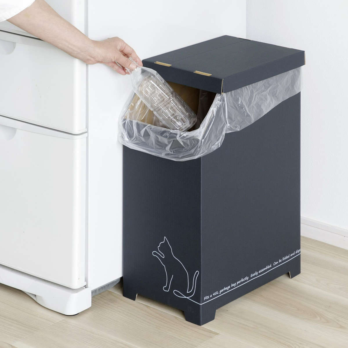 ゴミ箱 物が置ける ダンボールゴミ箱 45L ...の詳細画像3