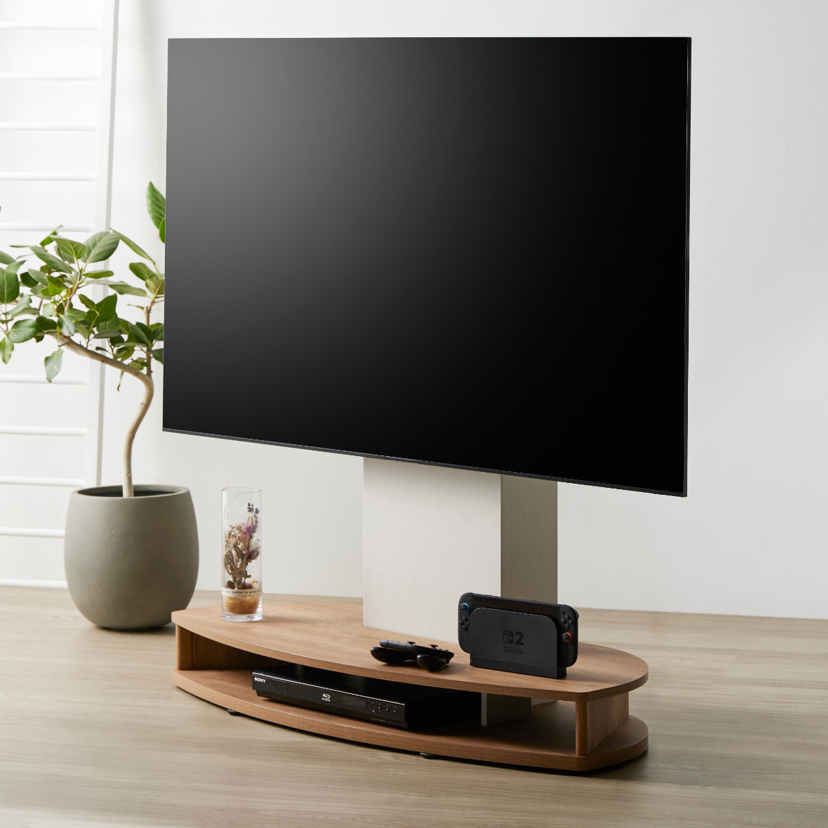 朝日木材加工 テレビスタンド 幅115cm 32〜77型対応 キャスター付き