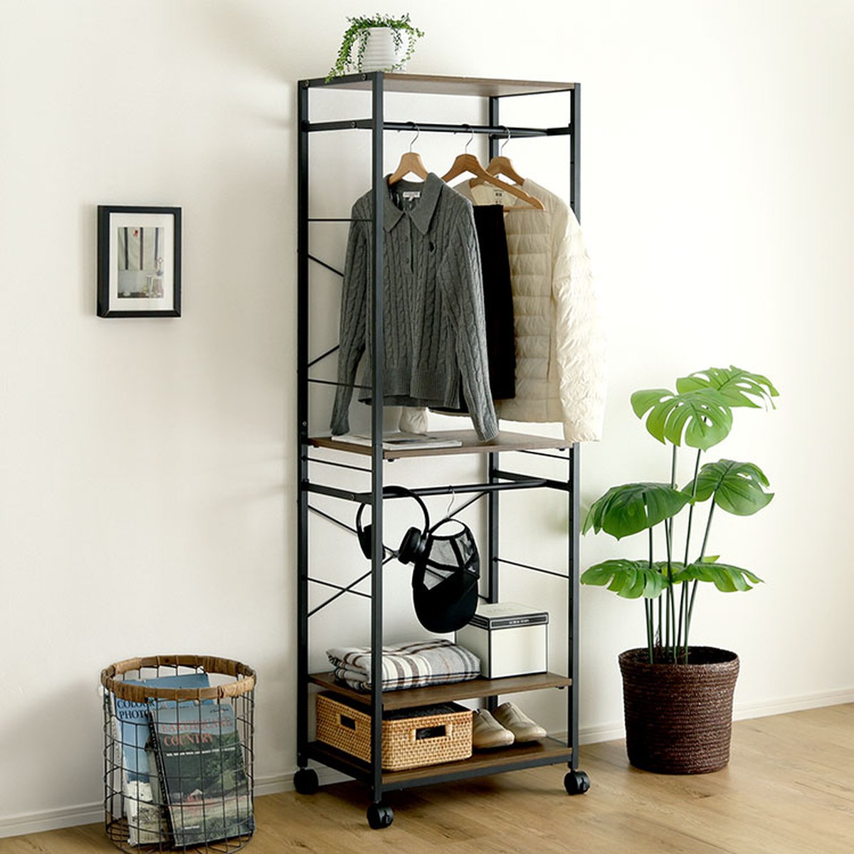 ハンガーラック 幅60cm キャスター付き 高...の詳細画像4