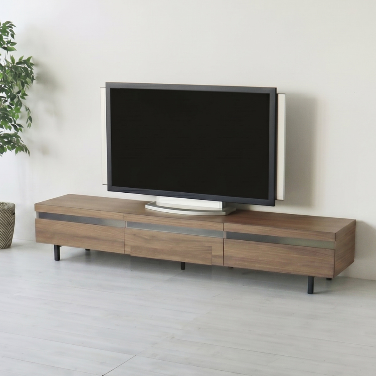 送料込 ウォールナット 180cm テレビ台 ローボード テレビ台 ローボード 幅180cm ウォールナット 無垢材 （ 開梱設置 TV台