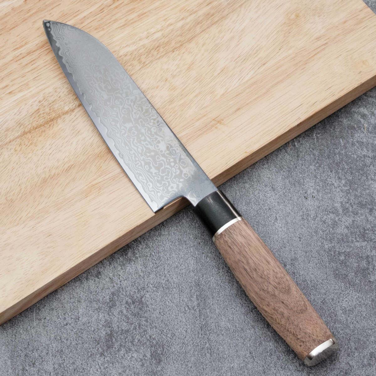 三徳包丁 17cm 濃州正宗 和包丁 鍛接ダマスカス鋼 天然木 日本製