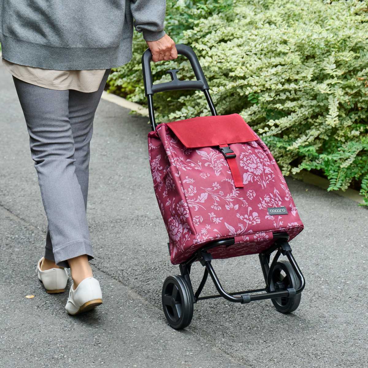 ショッピングカート cocoro 花柄 フロリアン2 折りたたみ 保冷保温 （ キャスター付き 2輪 25L 買い物 バッグ トートバッグ コンパクト ショッピングバッグ ）