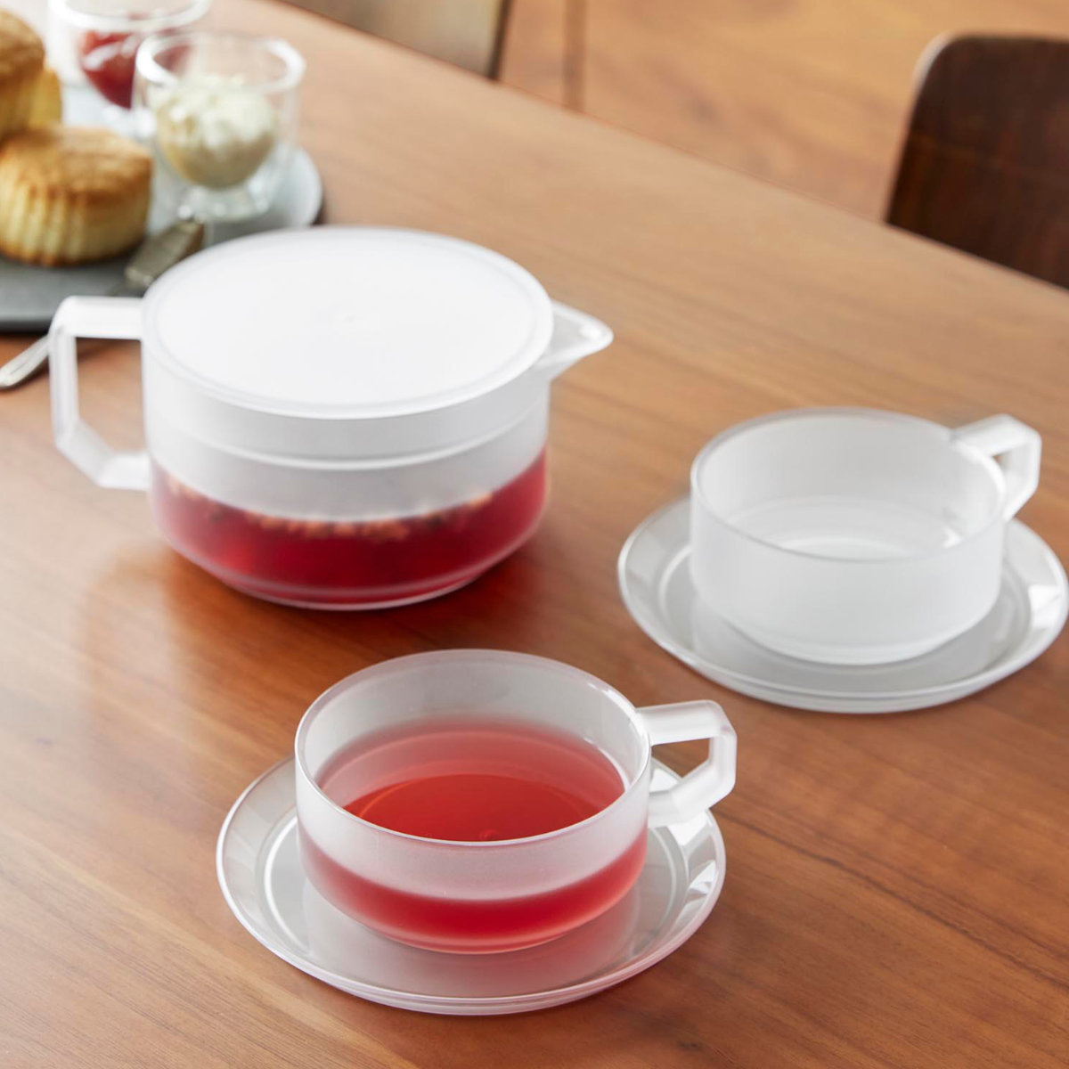 tower 特典付き 山崎実業 ティーポット 600mL ティーカップ ソーサー 2
