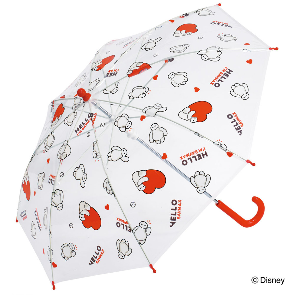 傘 子ども用傘 子ども用ビニール傘 45cm 傘45cm ベイマックス （ ビニール傘 かさ 軽量 丈夫 折れにくい 手開き 安全カバー 子供用 カサ 5〜8歳 ）