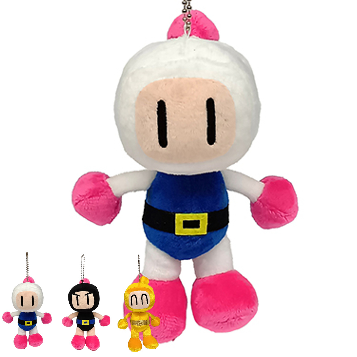 ぬいぐるみ ボンバーマン マスコット キーチェーン付き （ ぬいぐるみキーホルダー キーホルダー もちもち かわいい キャラクター ）