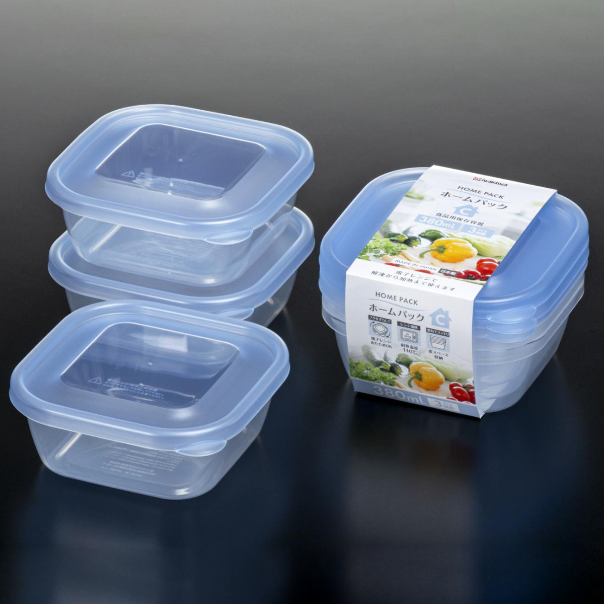 ナカヤ化学産業 保存容器 380ml 3個組 ホームパック C 3P