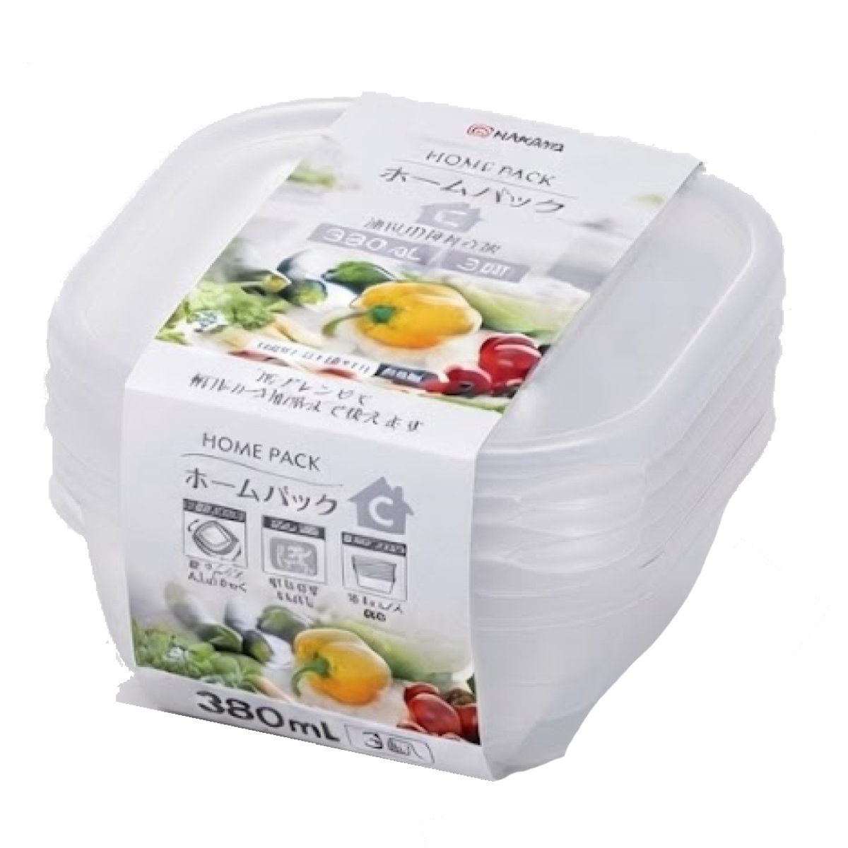 ナカヤ化学産業 保存容器 380ml 3個組 ホームパック C 3P