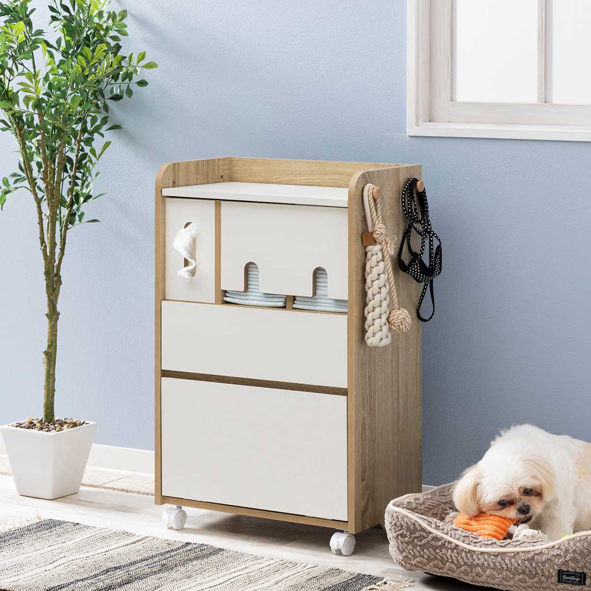 ペット用品収納ラック 幅50cm 収納ラック キャスター付き （ ペット収納 収納ワゴン 犬 収納棚 ペット用品 収納 ラック 家具 ）