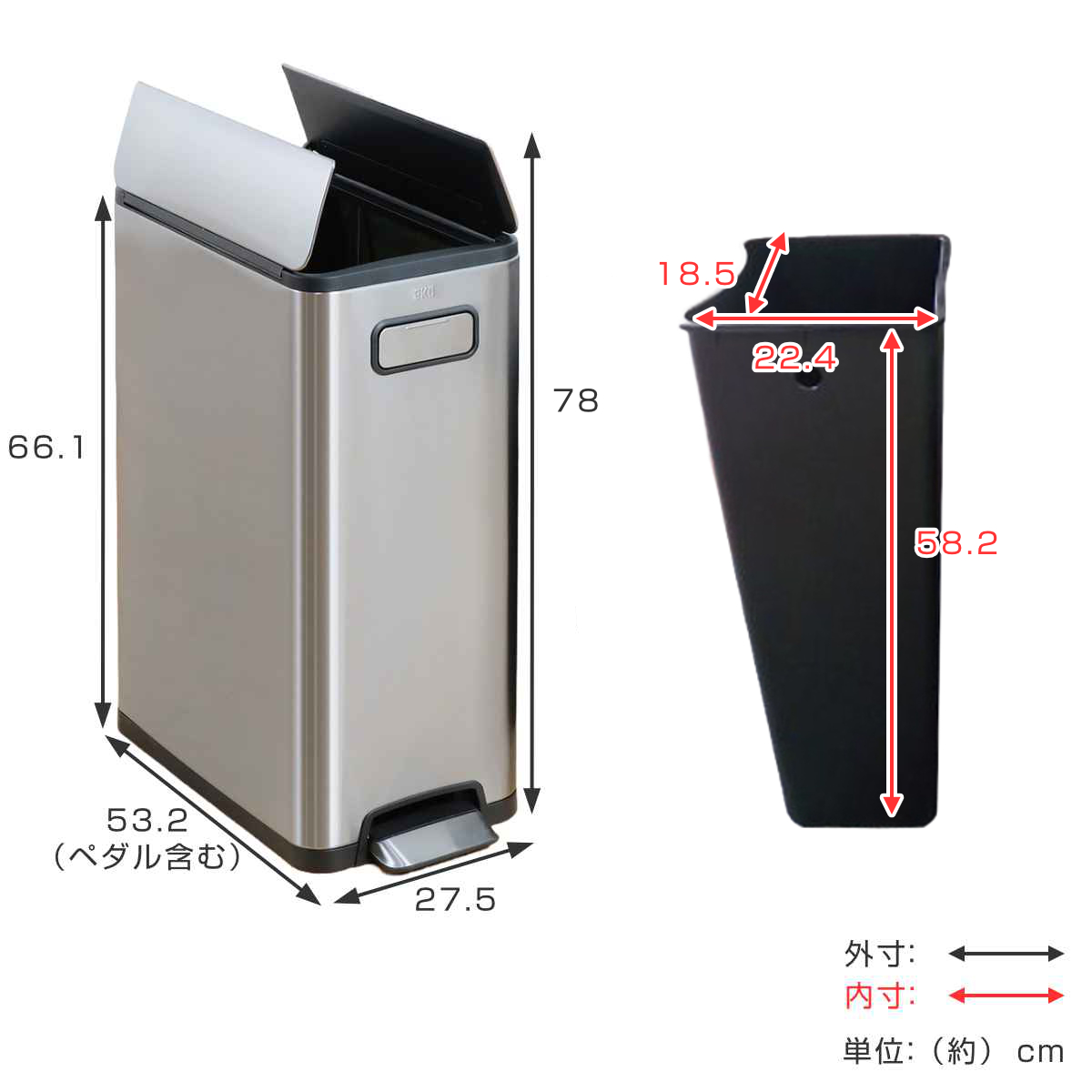 EKO（イーケーオー） ゴミ箱 20L×2 分別 エコフライステップビン