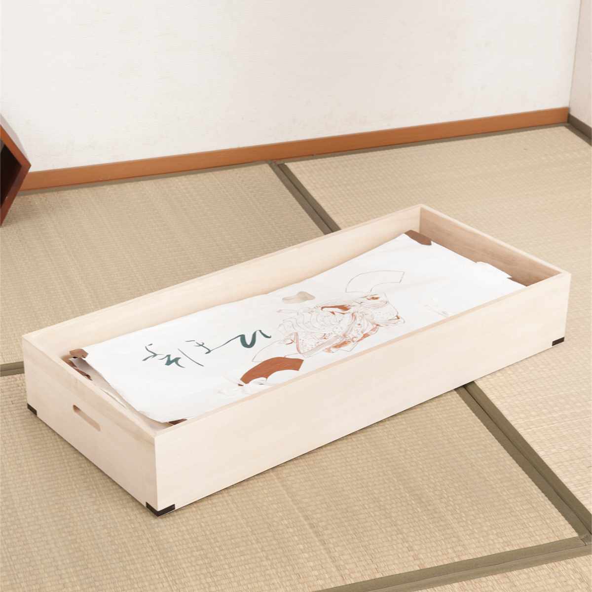 未使用 衣裳盆 着物収納 木製 桐 衣装ケース 追加用 衣裳盆 深型 高さ13cm 蓋なし 天然木 完成品