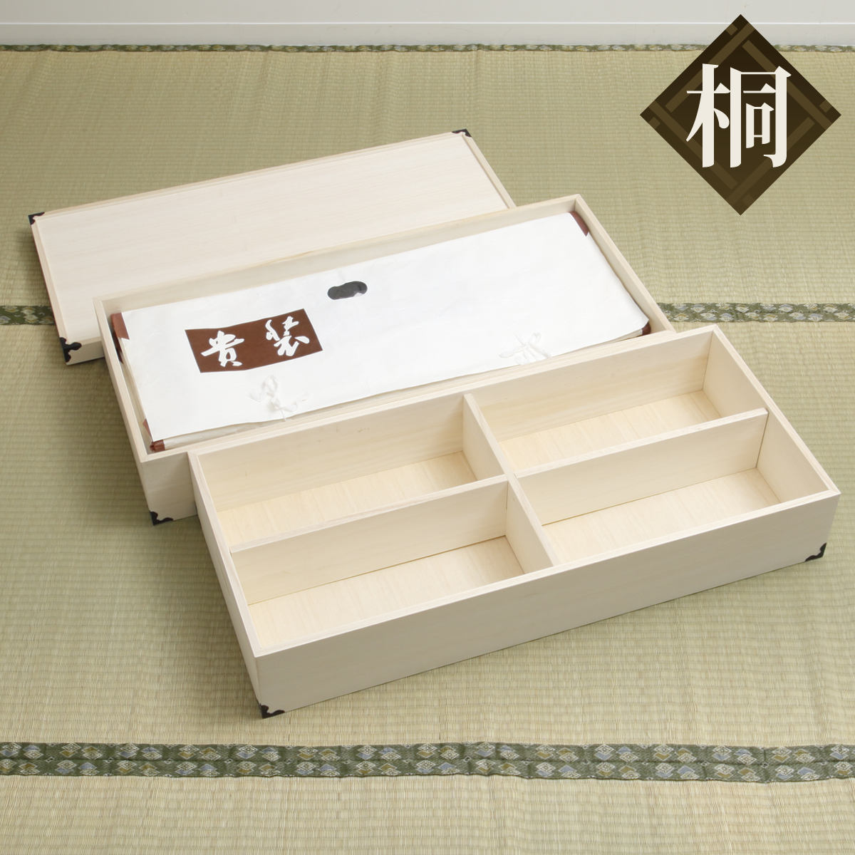 桐 衣装ケース 衣装箱 深型2段 91cm 日本製 （ 完成品 桐衣装箱 天然木 木製 衣類収納 着物 蓋付き 仕切り ）